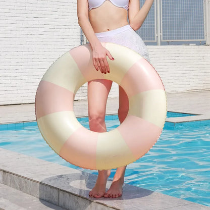 Swim Ring Inflatable PVC 29.5-Inch Lightweight & Portable