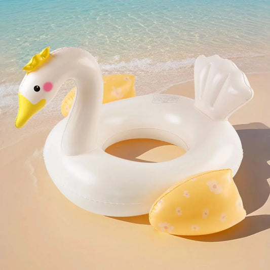 Swim Ring Swan-Shaped Inflatable PVC Lightweight Floats