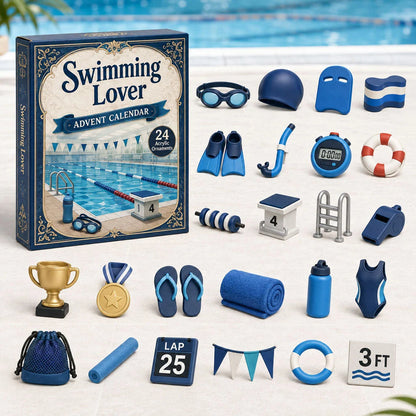 Swimming Advent Calendar 24 Acrylic Ornaments