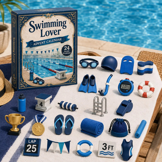 Swimming Advent Calendar 24 Acrylic Ornaments