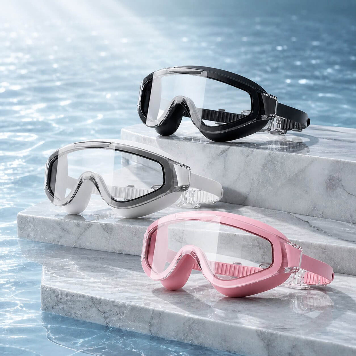 Swimming Goggles Anti-Fog HD Lenses Silicone Seal