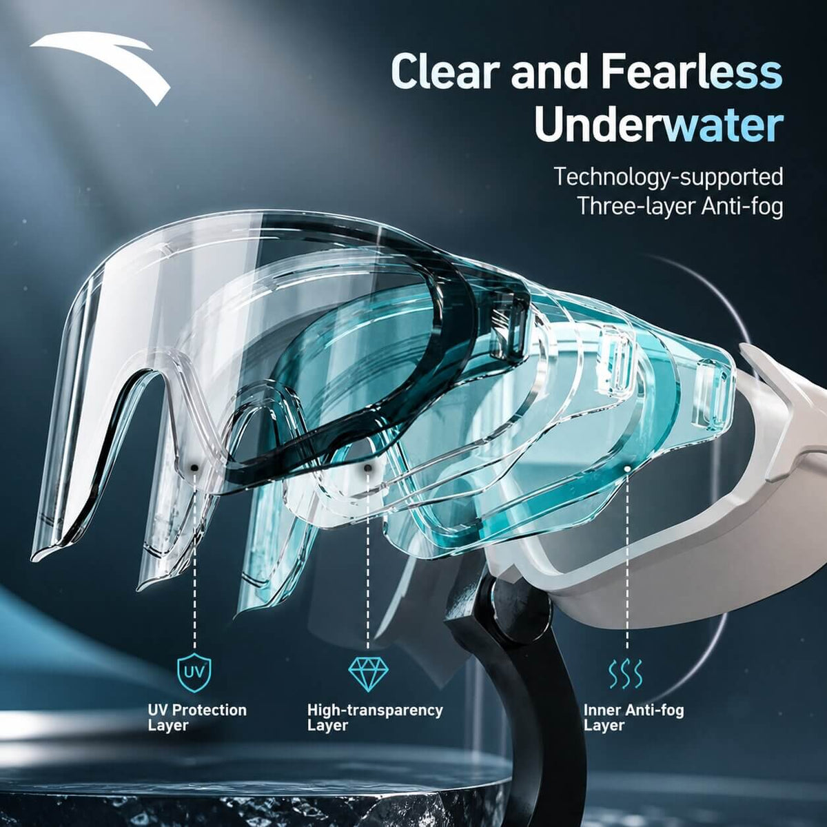 Swimming Goggles Anti-Fog HD Lenses Silicone Seal