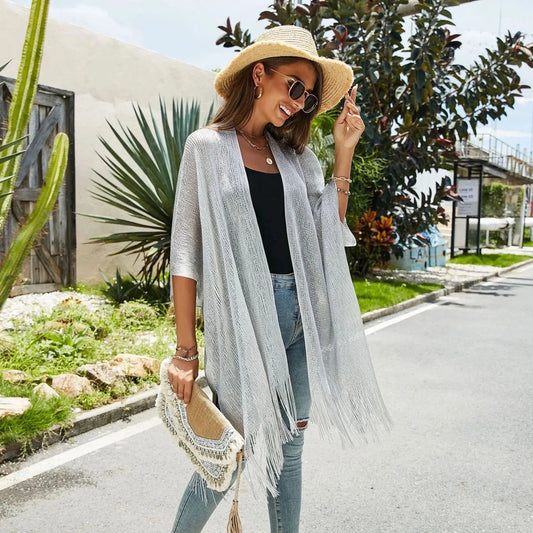 Swimsuit Cover-Up Set Lightweight Chiffon Kimono & Sarong