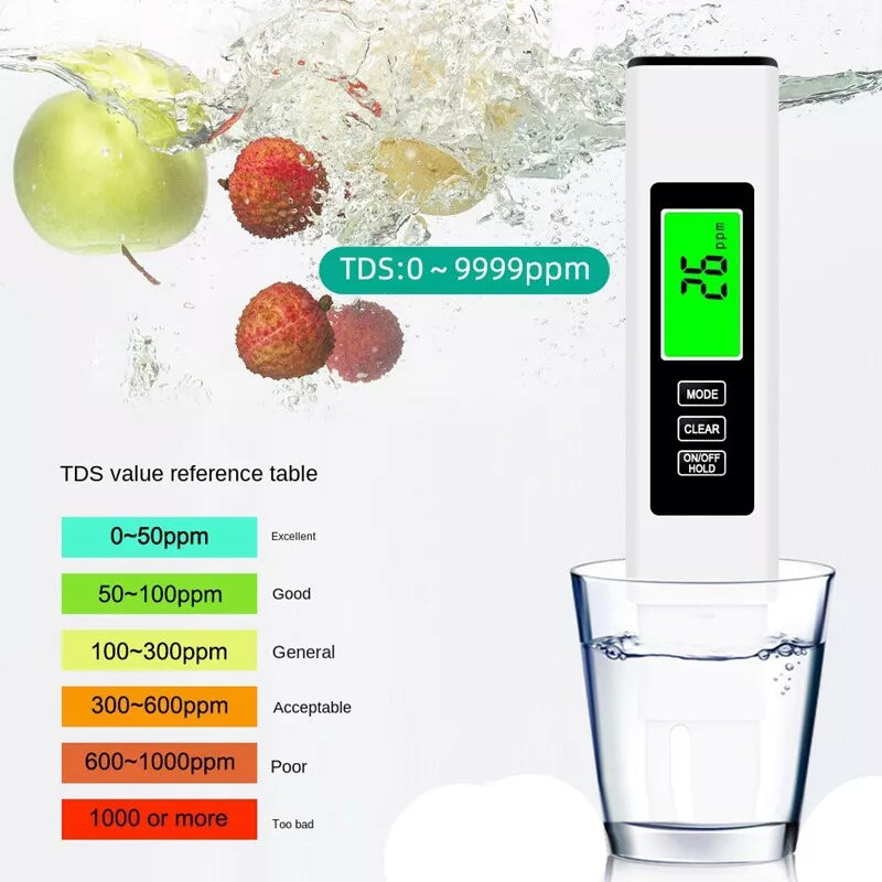 TDS Meter 4-in-1 Titanium Sensor Backlit Display