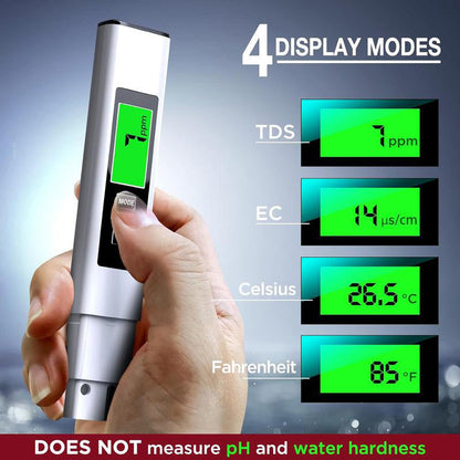 TDS Meter 4-in-1 Titanium Sensor Backlit Display
