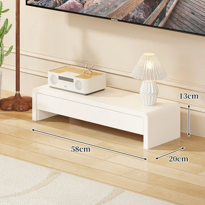 TV Media Console Low-Profile Wood Finish Open Leg Design