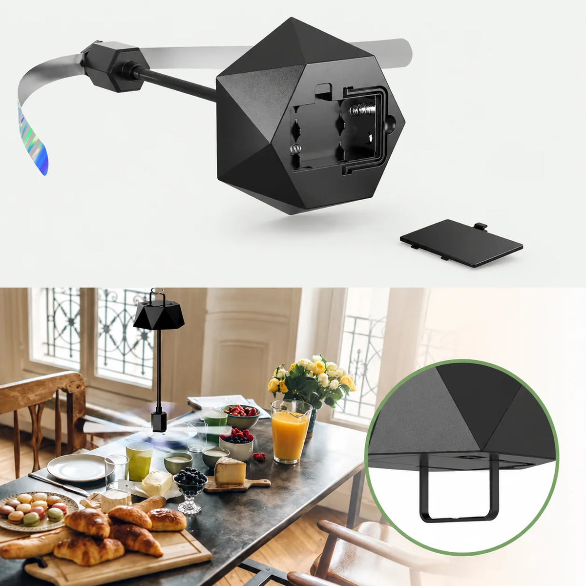 Table Fan 360° Flexible Neck Cordless & Quiet