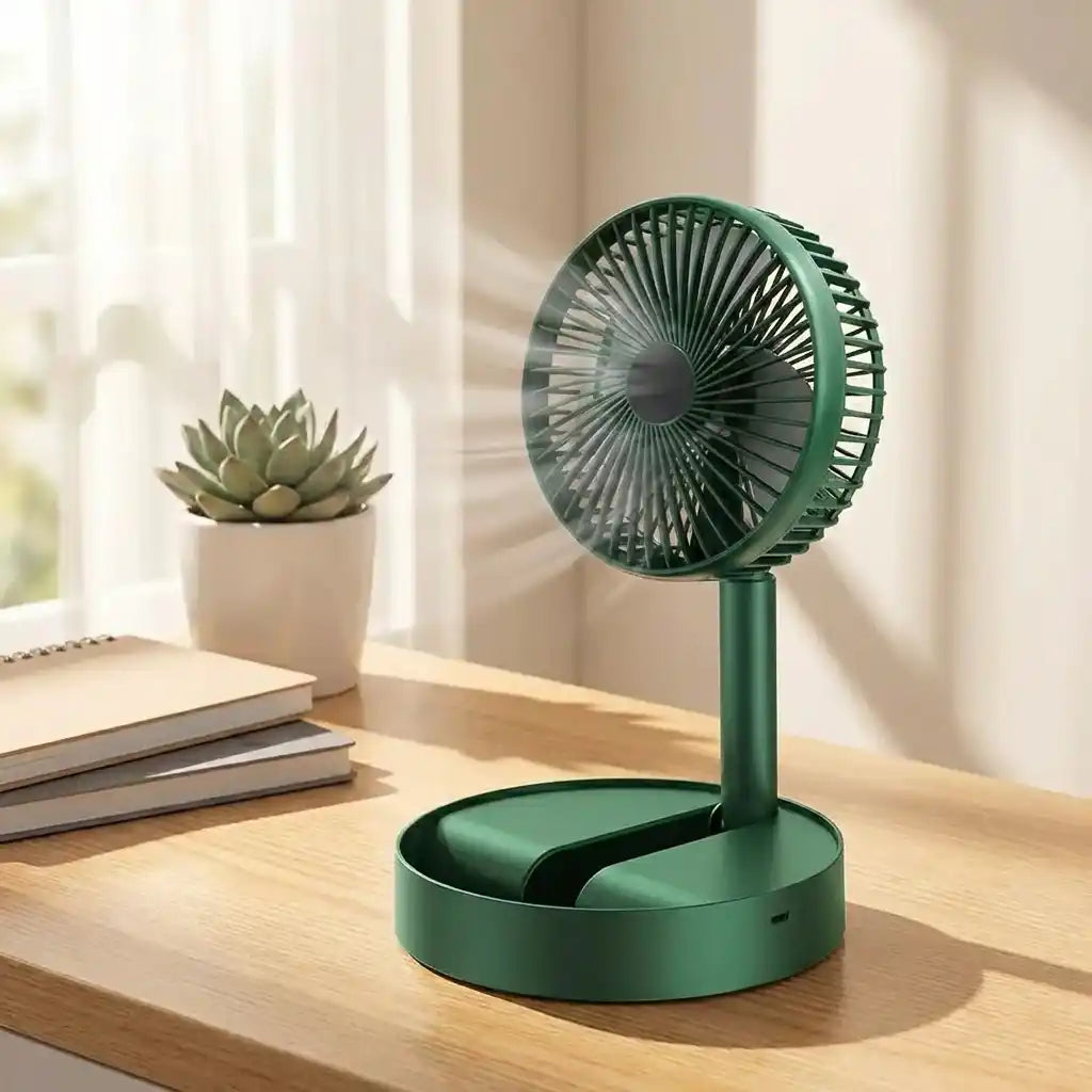 Table Fan Telescopic Stand USB-Powered & Phone Holder