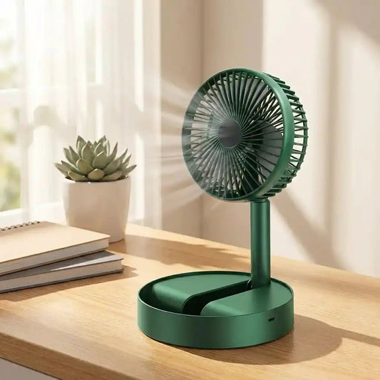 Table Fan Telescopic Stand USB-Powered & Phone Holder