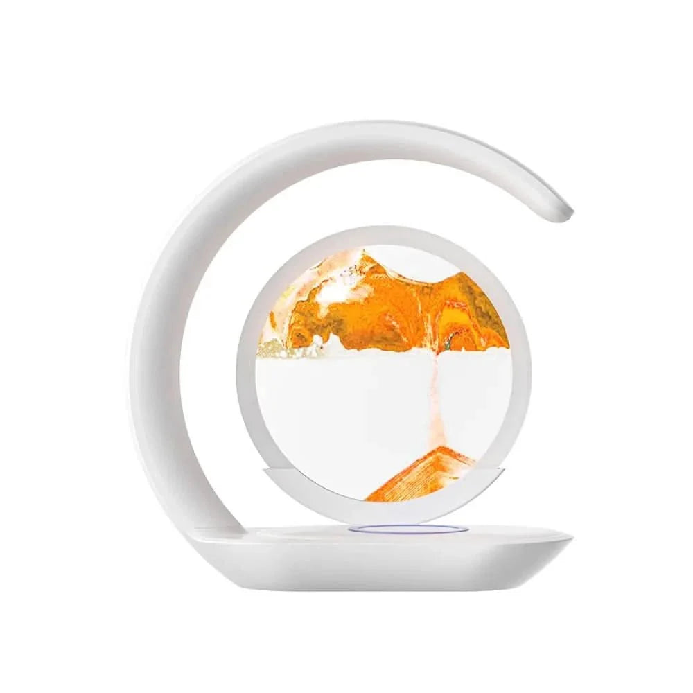 Table Lamp 3D Sand Display Touch Dimmer & Phone Charging
