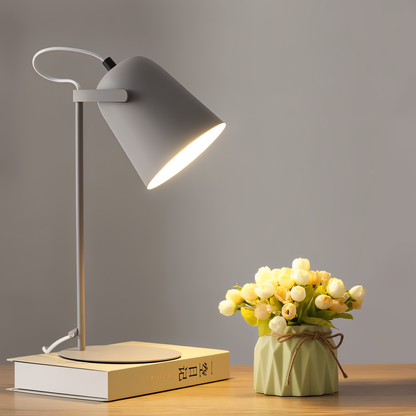 Table Lamp Adjustable Shade & Stable Metal Base E27 Socket