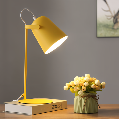 Table Lamp Adjustable Shade & Stable Metal Base E27 Socket