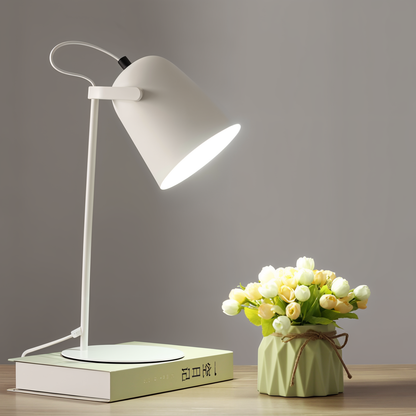 Table Lamp Adjustable Shade & Stable Metal Base E27 Socket