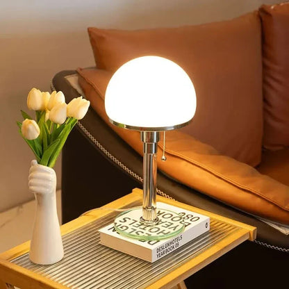 Table Lamp Bauhaus-Inspired Antique Glass Shade