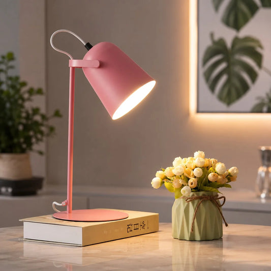 Table Lamp Bucket Design Macaron Colors Plug-In