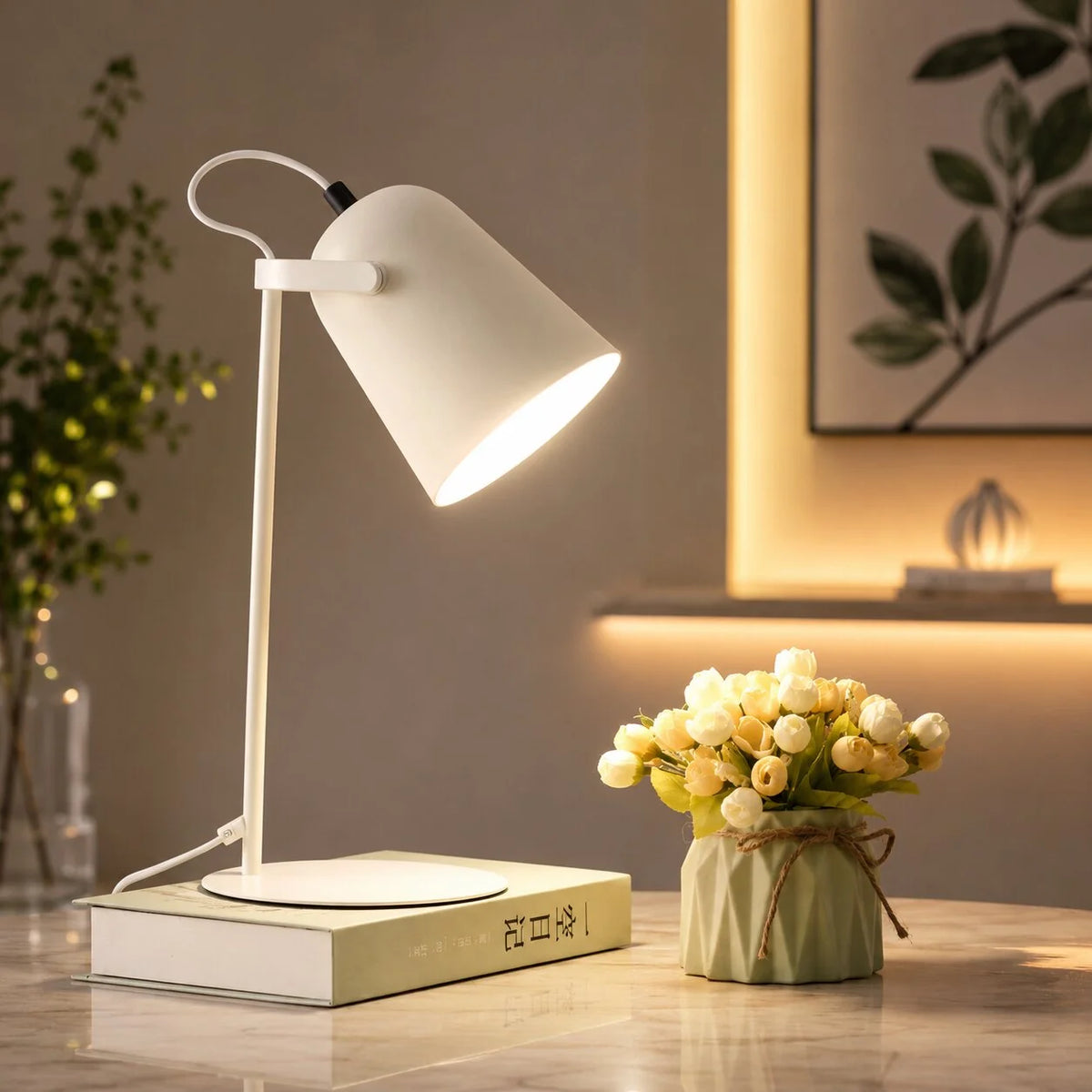 Table Lamp Bucket Design Macaron Colors Plug-In