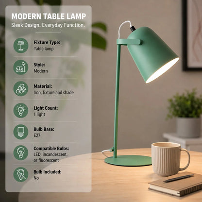 Table Lamp Bucket Design Macaron Colors Plug-In