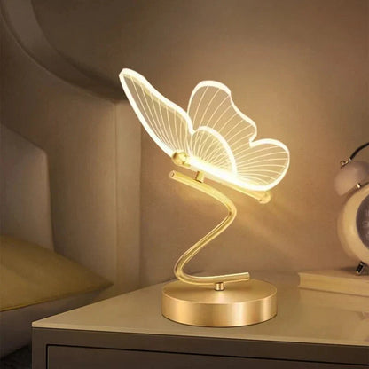 Table Lamp Butterfly Acrylic Wings Integrated Warm LED