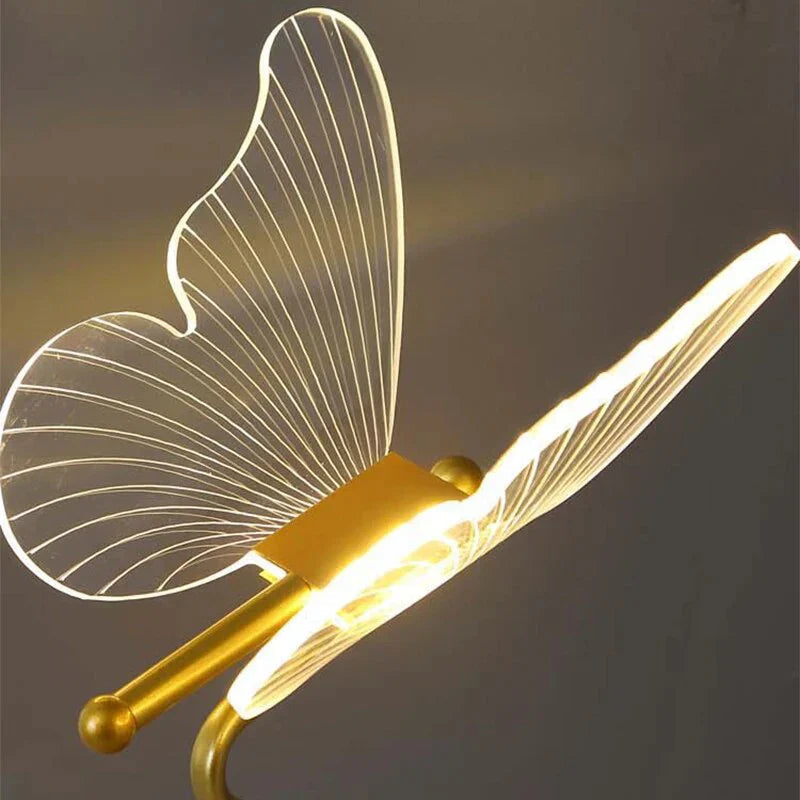 Table Lamp Butterfly Acrylic Wings Integrated Warm LED