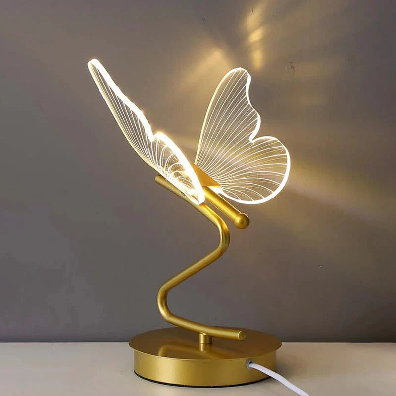 Table Lamp Butterfly Acrylic Wings Integrated Warm LED