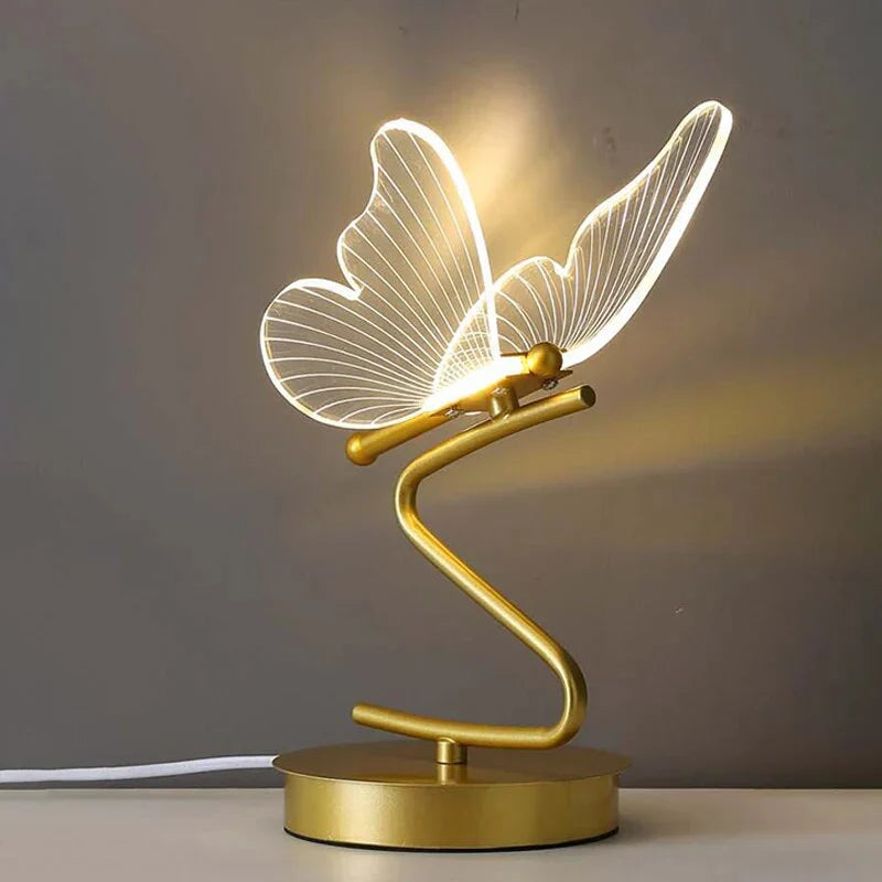 Table Lamp Butterfly Acrylic Wings Integrated Warm LED