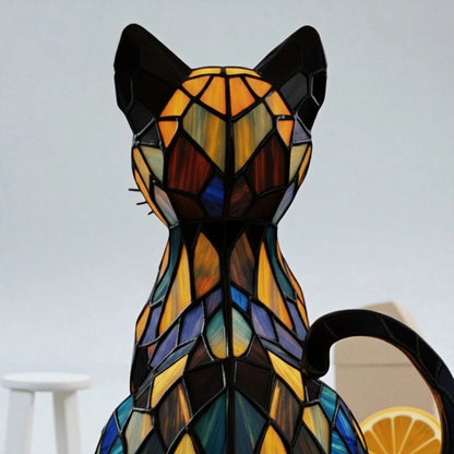 Table Lamp Cat Design Handmade Resin Warm White LED