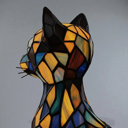Table Lamp Cat Design Handmade Resin Warm White LED