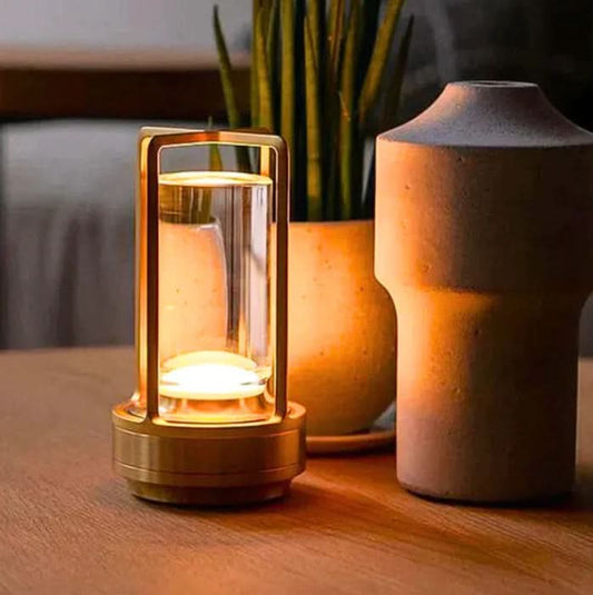 Table Lamp Cordless Dimmable Crystal-Inspired Design