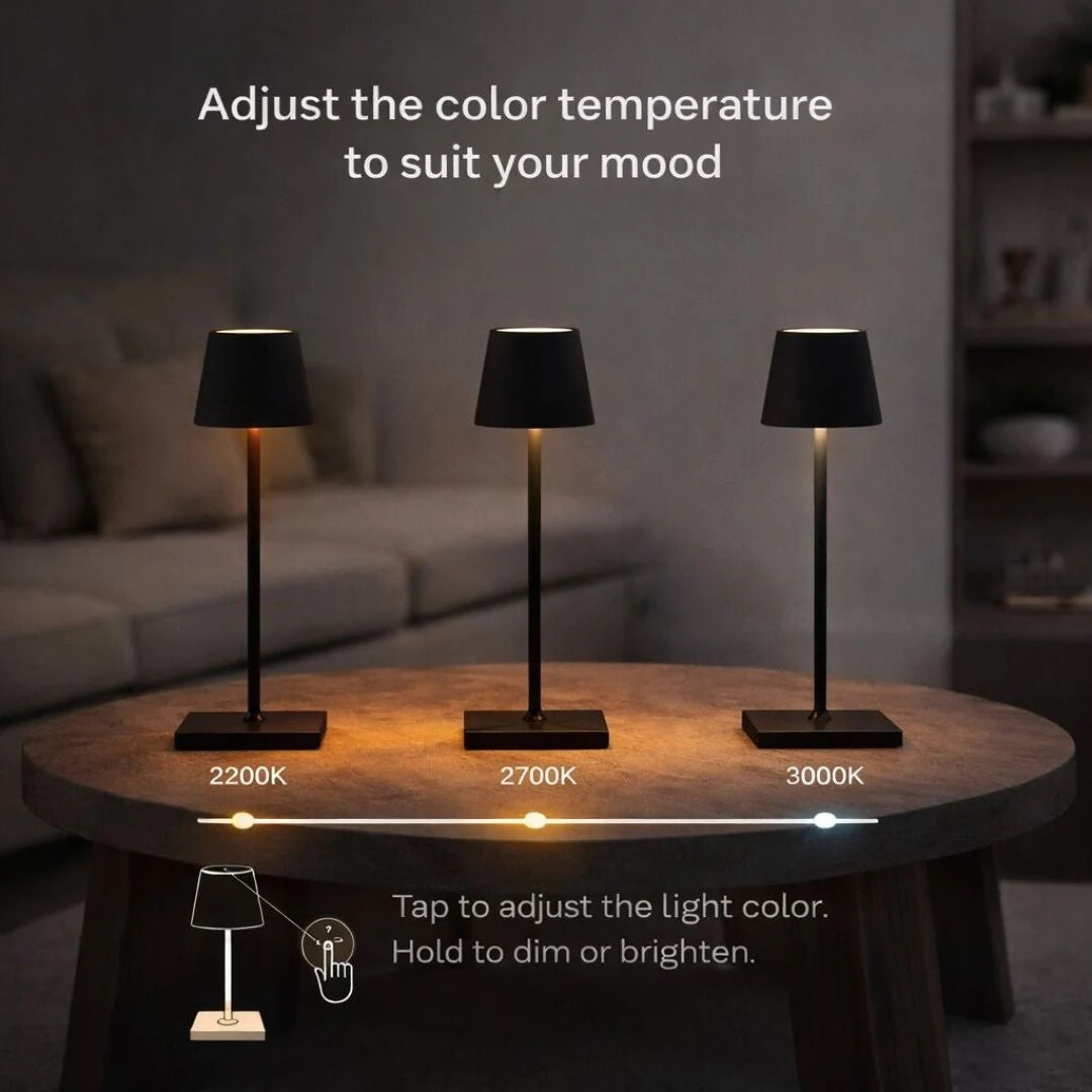 Table Lamp Cordless Touch Control USB Rechargeable 16-Hour Runtime