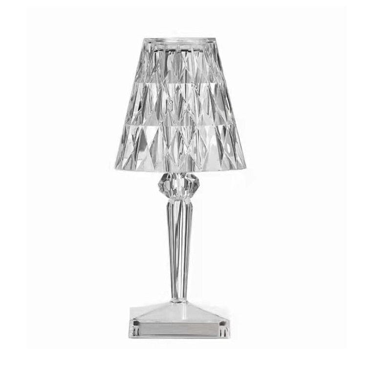 Table Lamp Crystal-Cut Acrylic USB Rechargeable Touch Control