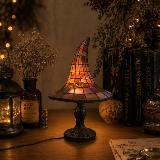 Table Lamp Curved Witch Hat Mosaic Warm White Light