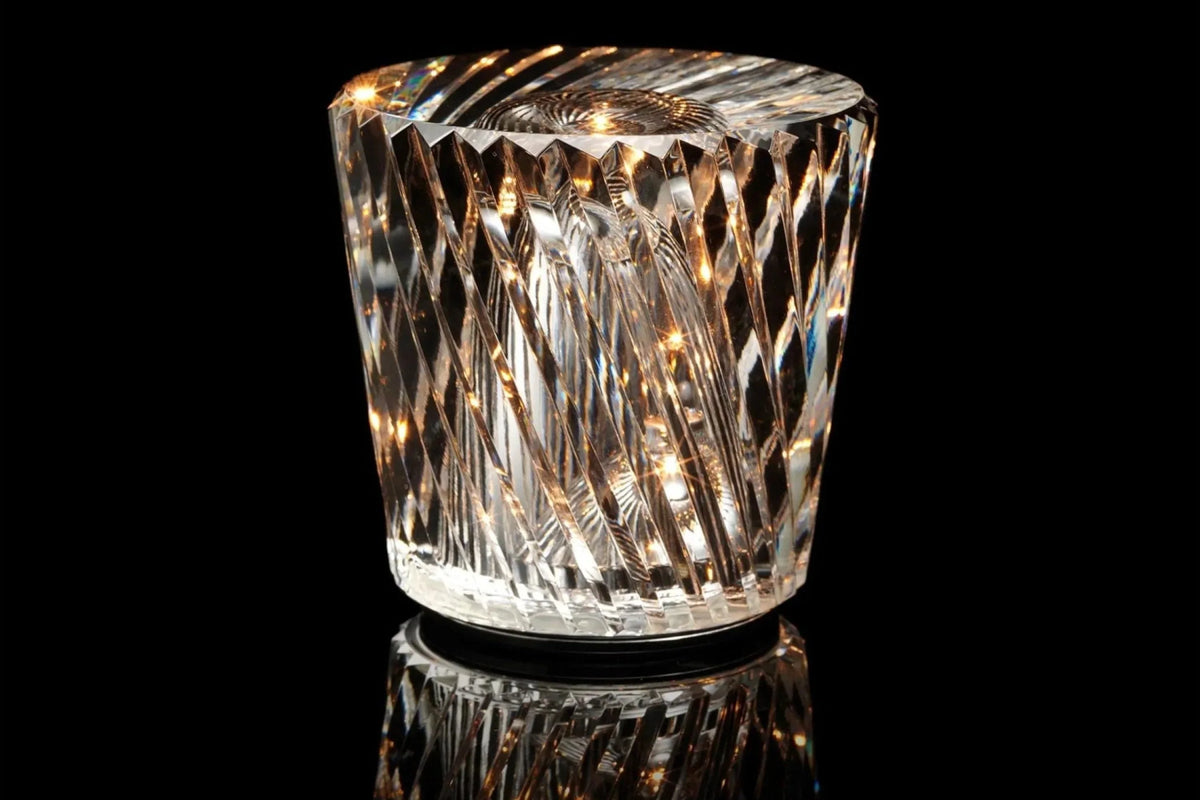 Table Lamp Diamond-Cut USB Rechargeable 12-Hour Runtime