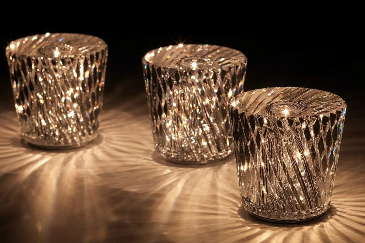 Table Lamp Diamond-Cut USB Rechargeable 12-Hour Runtime