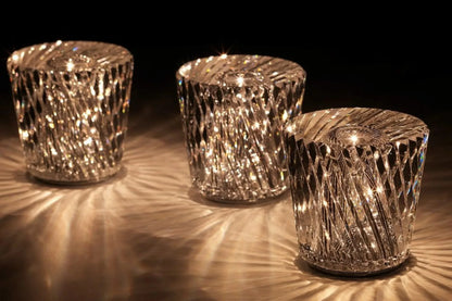 Table Lamp Diamond-Cut USB Rechargeable 12-Hour Runtime