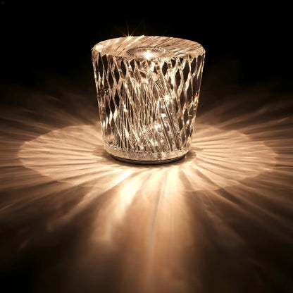 Table Lamp Diamond-Cut USB Rechargeable 12-Hour Runtime