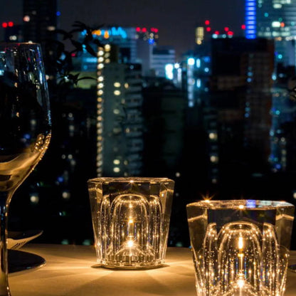 Table Lamp Diamond-Cut USB Rechargeable 12-Hour Runtime