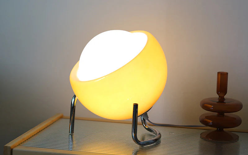 Table Lamp Frosted Glass Globe Tilt Adjustable Warm LED