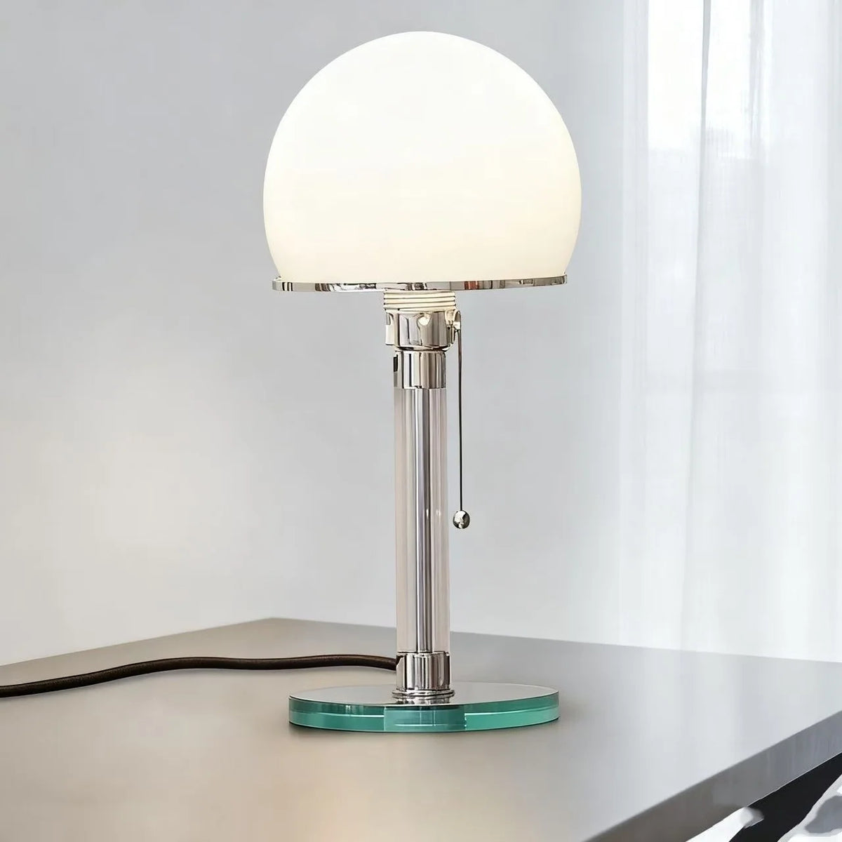 Table Lamp Frosted Glass Shade Three-Color Light