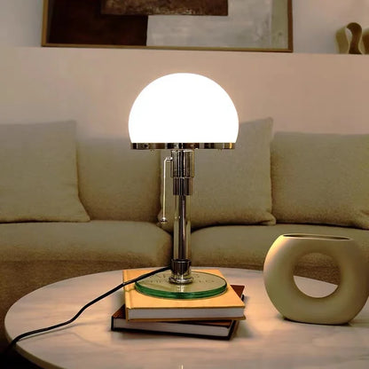 Table Lamp Frosted Glass Shade Three-Color Light