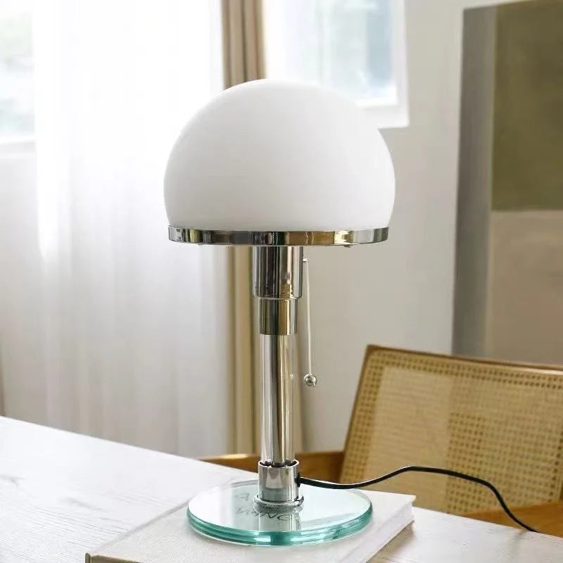 Table Lamp Frosted Glass Shade Three-Color Light