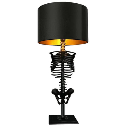 Table Lamp Gothic Skeleton Handcrafted Resin & Metal