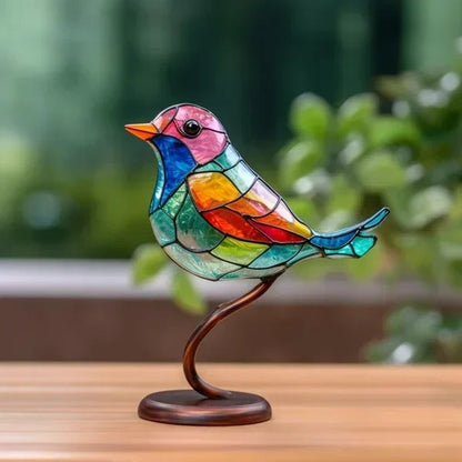 Table Lamp Handcrafted Acrylic Bird Design & Warm Light