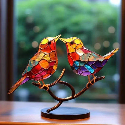 Table Lamp Handcrafted Acrylic Bird Design & Warm Light