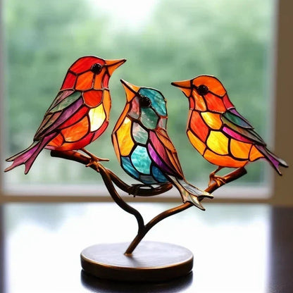 Table Lamp Handcrafted Acrylic Bird Design & Warm Light
