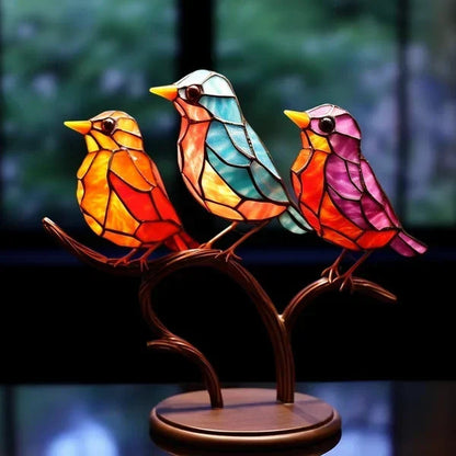Table Lamp Handcrafted Acrylic Bird Design & Warm Light