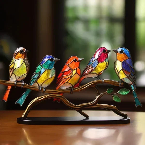 Table Lamp Handcrafted Acrylic Bird Design & Warm Light