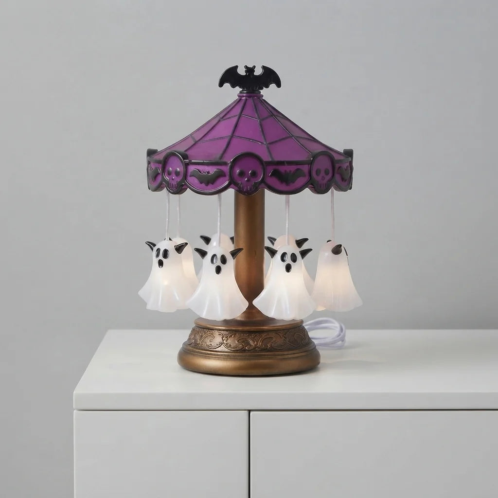 Table Lamp Handcrafted Ghost Shade USB Rechargeable Warm White Glow