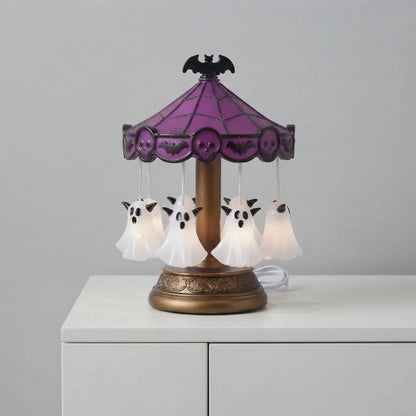 Table Lamp Handcrafted Ghost Shade USB Rechargeable Warm White Glow