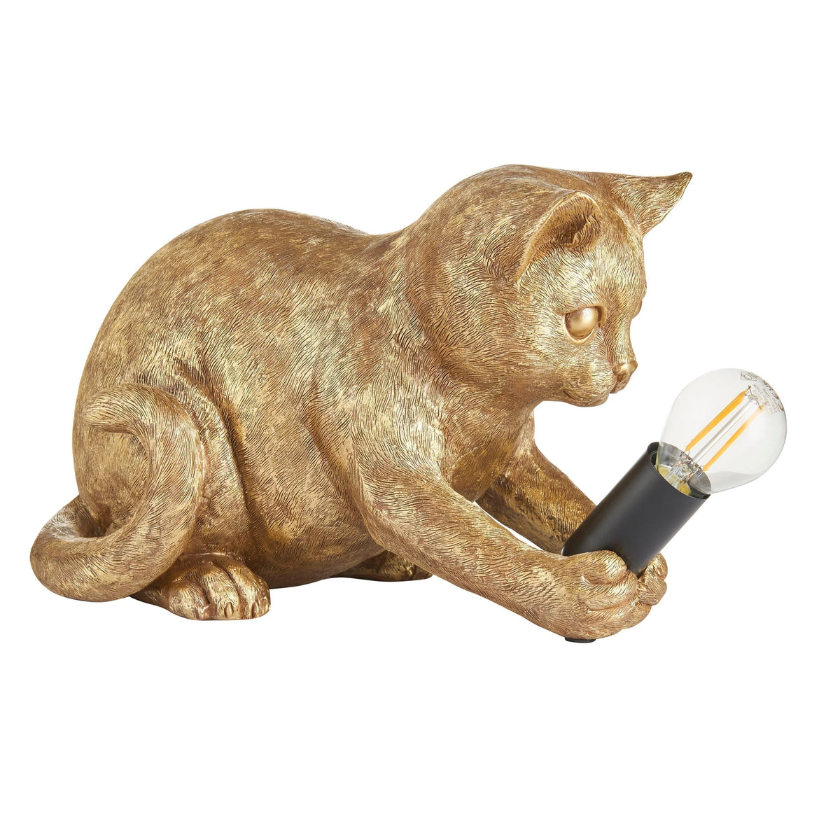 Table Lamp Kitten Design Resin With Inline Switch
