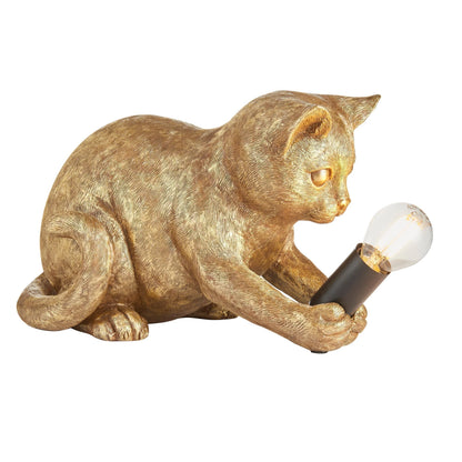 Table Lamp Kitten Design Resin With Inline Switch